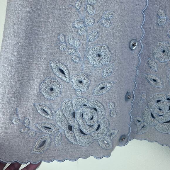 Vintage Koret Embroidered Needlework Cardigan Sweater Floral Twee Boho Lagenlook - Picture 4 of 7